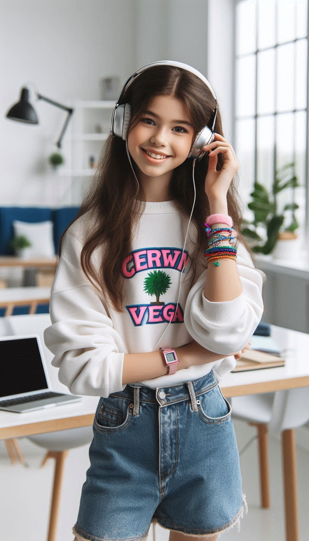 mujer joven en oficina